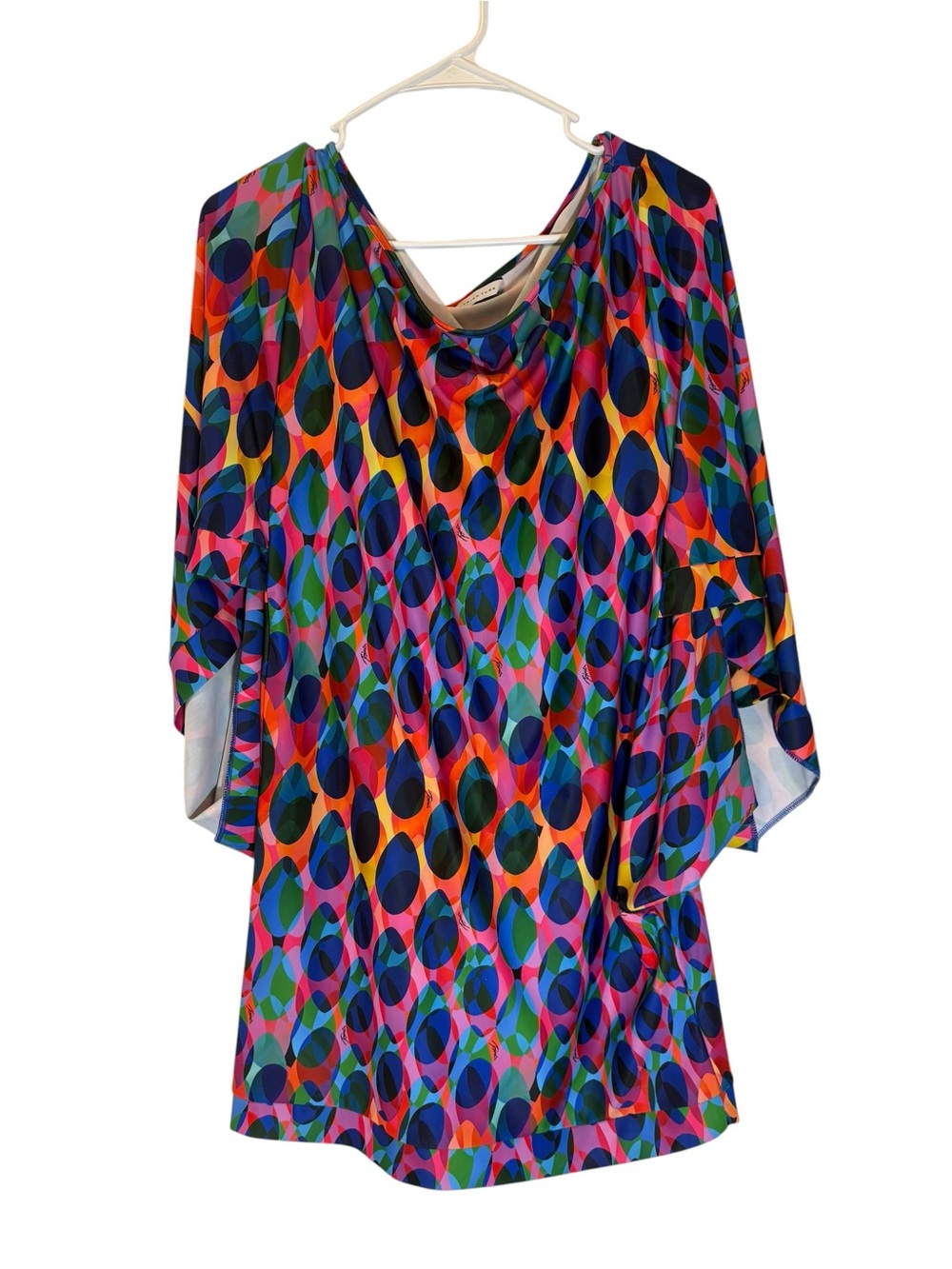 Trina Turk Geometric Kaleidoscope Logo Print Tunic / Dress / Swim Cover Up Large - Picture 8 of 16